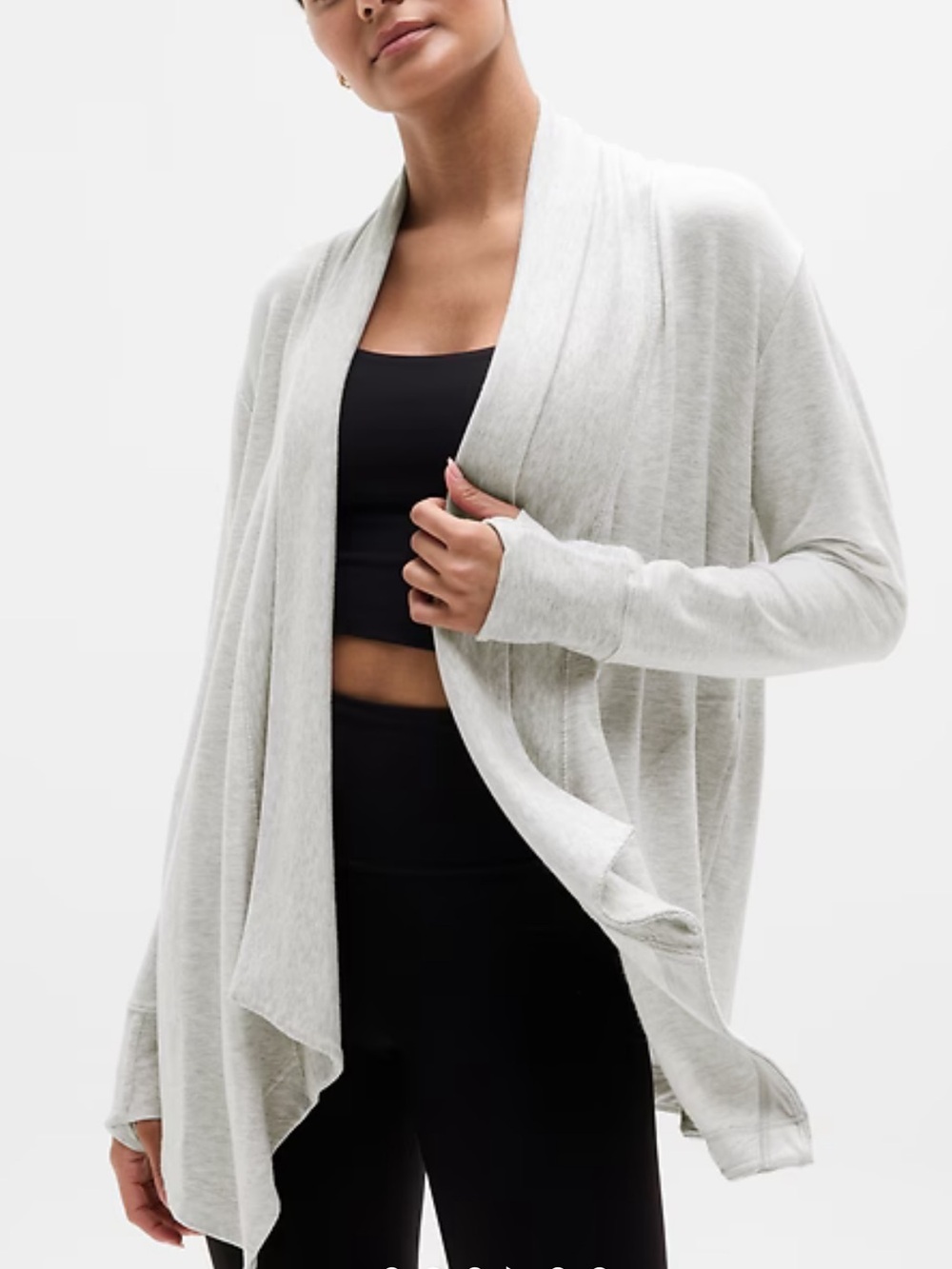 Athleta Pranayama Restore Wrap Light Heather Gray Size Medium